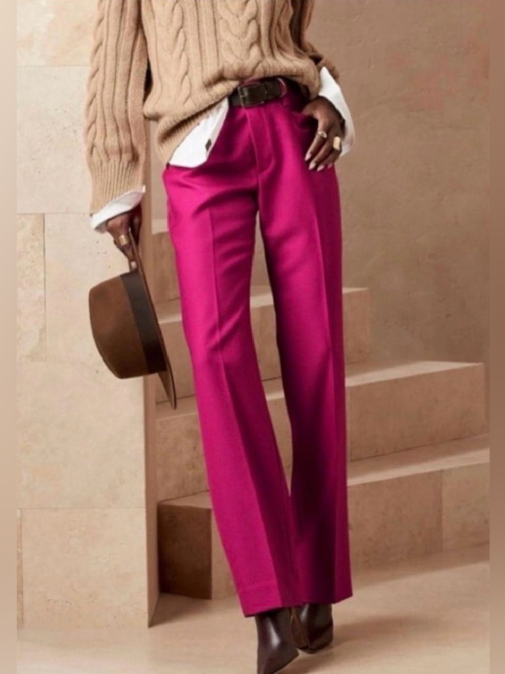 Banana Republic Fuchsia Wool Trousers
